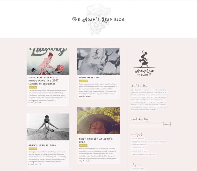 Adam's Leap wine blog example
