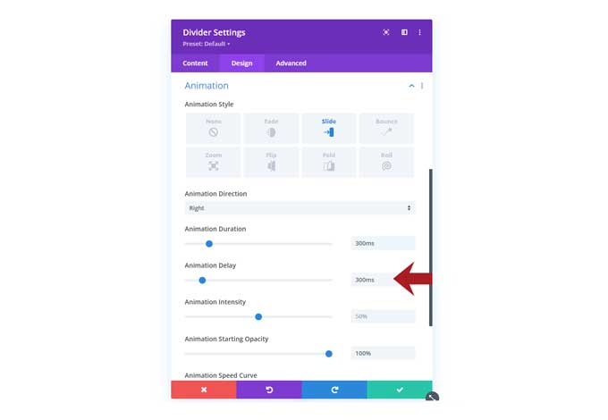 Adjust the animation delay