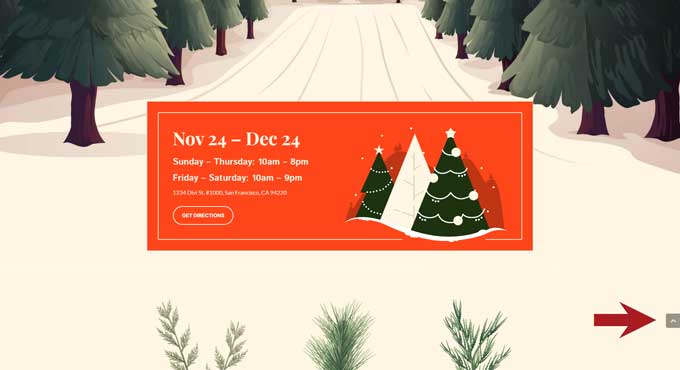 Back to top button appears when scrolling down