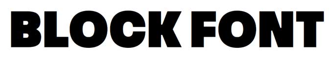 Block font example
