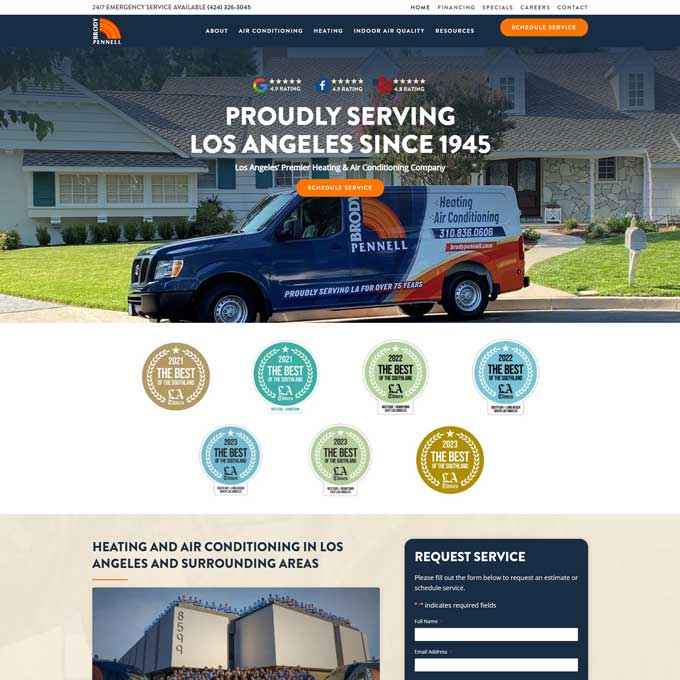 Brody Pennell Heating & Air Conditioning Website