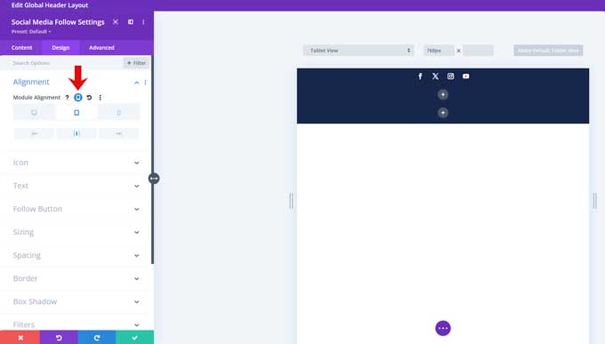 Center social media for mobile