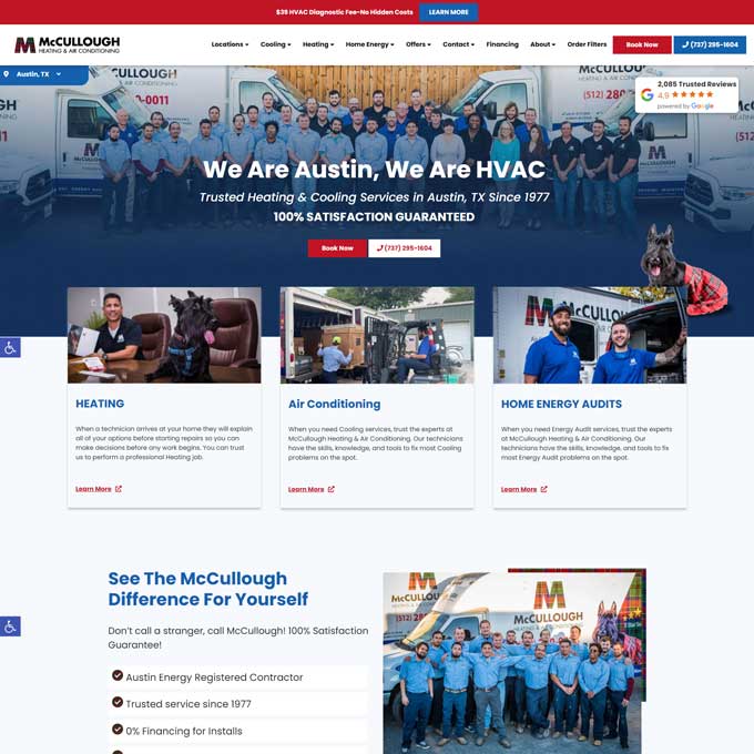 McCullough Heating & Air Conditioning Website