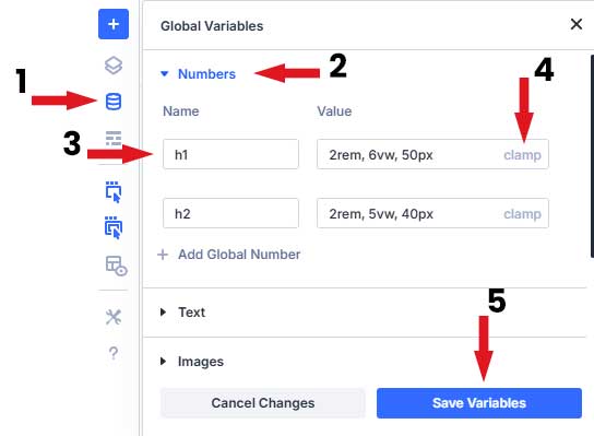 Create a clamp variable
