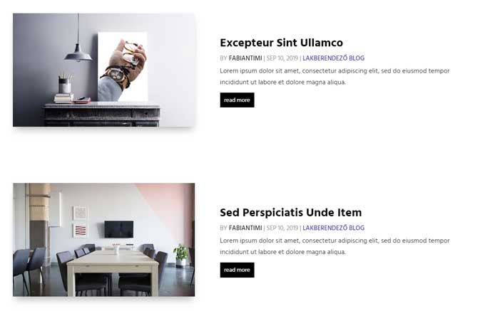 Divi blog image left text right