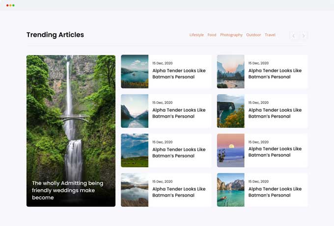 Divi smart post grid list