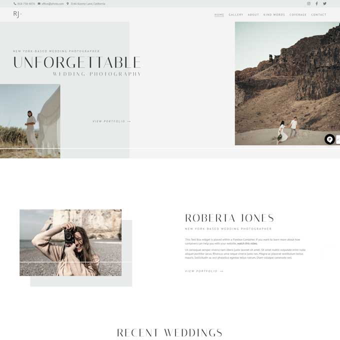 Wedding Photographer Website