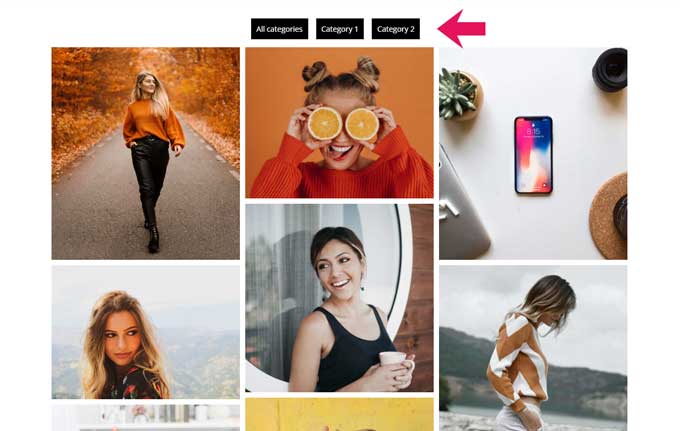 Filterable pagination for the gallery