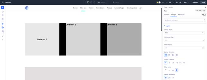 flexbox example with columns and text