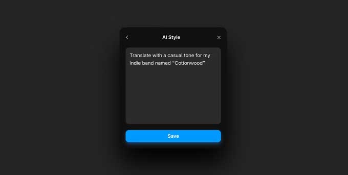 Framer AI Tone Style