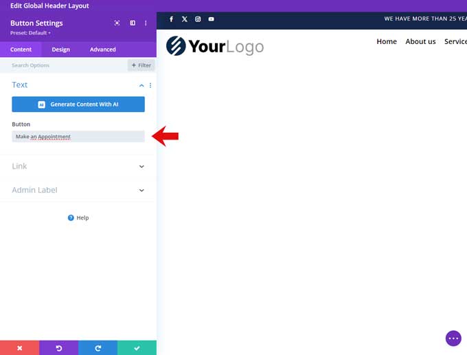Give the button a name