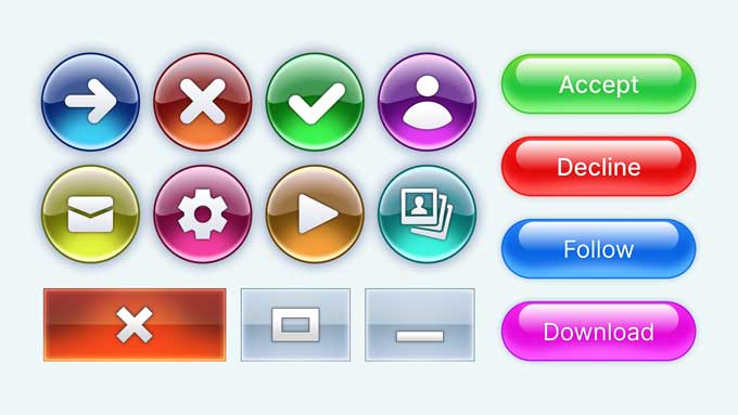 Glossy frutiger aero buttons