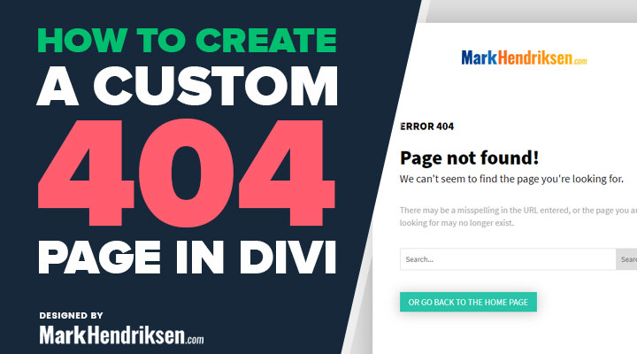 How to create a custom 404 page in Divi
