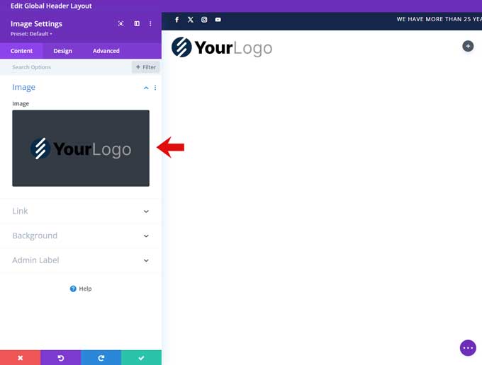Place a logo in the image module