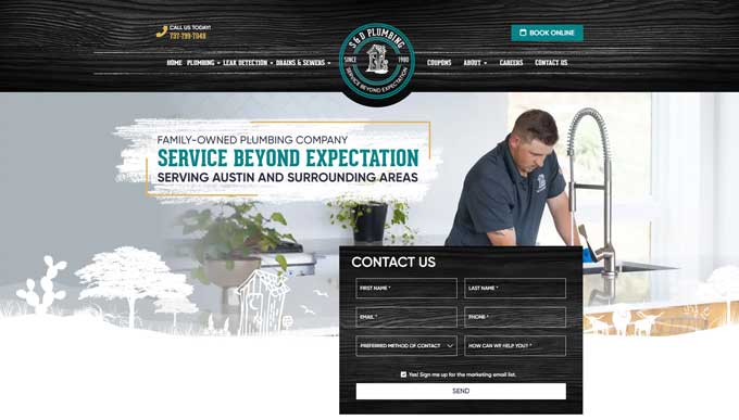 S&D Plumbing website