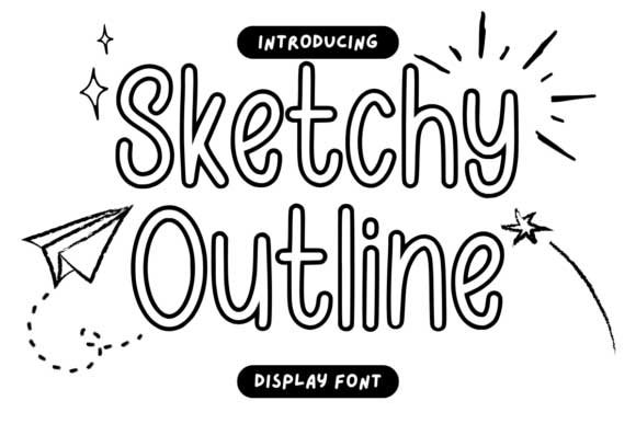 Sketchy Outline Font