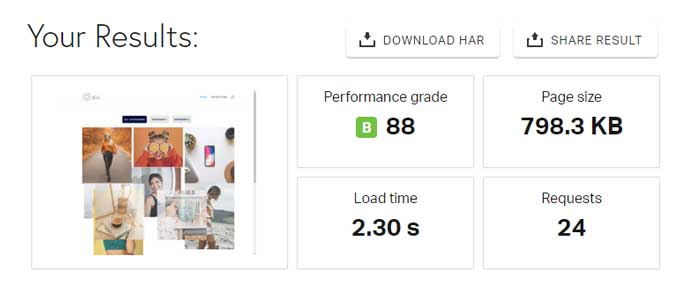 Speed test with masonry module