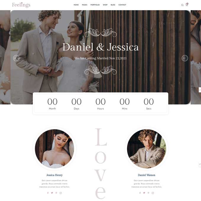 Feelings - Wedding & Planner WordPress Theme