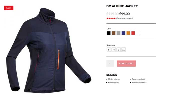 Variations swatches example